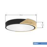 Imagen de PANEL LED 24W Frio Negro-Madera Ø30cm