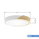 Imagen de PANEL LED 24W Frio Blanco-Madera Ø30cm