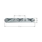 Imagen de PERCHERO x 3 En Bronce Cromado 22*3 cm