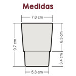 Imagen de REPUESTO Vaso Esmerilado /h: 9,7cm  Ancho superior: 7cm  Ancho inferior: 5,3cm