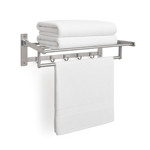 Imagen de TOALLERO Repisa Hotel Plegable Aluminio Natural 56x14x21cm Prof.