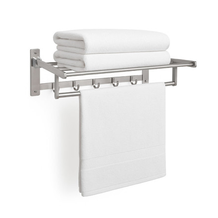 Imagen de TOALLERO Repisa Hotel Plegable Aluminio Natural 56x14x21cm Prof.