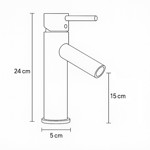 Imagen de LAVATORIO Alto Monocomando Palito 24cm h cc 40mm Rimontti 5 años Gtía.