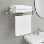 Imagen de TOALLERO Repisa Hotel Plegable Aluminio Natural 56x14x21cm Prof.