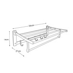 Imagen de TOALLERO Repisa Hotel Plegable Aluminio Natural 56x14x21cm Prof.