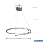 Imagen de Colgante LED Isadora 38W Frio Nickel Ø55cm 120cm h