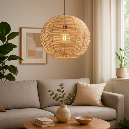 Imagen de COLGANTE Zen 1 Luz E27 Fibras Naturales 42cm