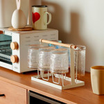 Imagen de ESCURRE Vasos Madera/Blanco 25x13x19cm