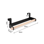 Imagen de Portarollo p/puerta Negro/Madera 26x6.5cm