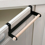 Imagen de Portarollo p/puerta Negro/Madera 26x6.5cm