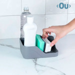 Imagen de ORGANIZADOR P/Esponja y Deterg. Gde <OU>Gris 19,5x14x7cm
