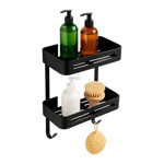 Imagen de REPISA Doble Toronto Aluminio Negro 32x12.5x35cm