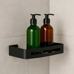 Imagen de REPISA Simple Toronto Aluminio Negra 32x12.5x4.5cm