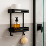 Imagen de REPISA Doble Toronto Aluminio Negro 32x12.5x35cm