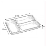 Imagen de COPETINERO Rectangular 3 Divisiones Madera 30x20/3cm h