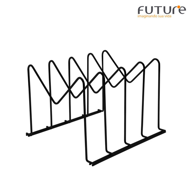 Imagen de ORGANIZADOR Armario p/Bandejas y Sartenes Negro FUTURE 25x31.5cm 20cm H