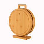 Imagen de SET 4 Tablas Madera Redonda Ø24x1 c/Soporte 32x5cm