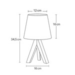 Imagen de LAMPARA Tripode Madera c/Pantalla 34.5cm H