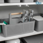 Imagen de Canasta Gris con Mango Madera OU