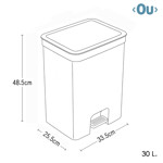 Imagen de Cesto de Residuos con Pedal 30L GRIS Ou TRIUM