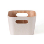 Imagen de ORGANIZADOR c/Asas Madera/Tela Crema 23x30.5x15.2cm h
