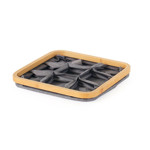 Imagen de ORGANIZADOR Plegable 9 Div. Borde Madera Tela Gris 30x30x9cm h