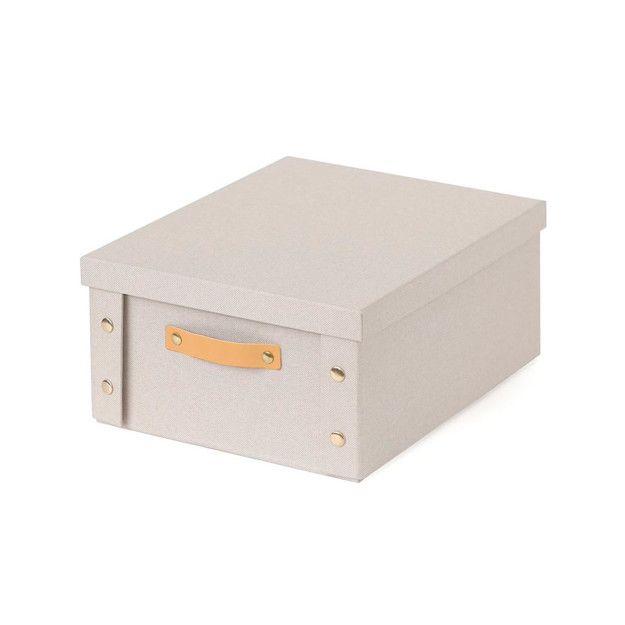 Imagen de CAJA Organizadora c/Asas y Tapa Tela Crema 26.5x31.5x14.5cm h