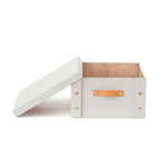 Imagen de CAJA Organizadora c/Asas y Tapa Tela Crema 26.5x31.5x14.5cm h