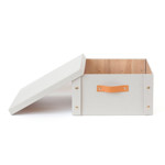Imagen de CAJA Organizadora c/Asas y Tapa Tela Crema 33x40x17cm h