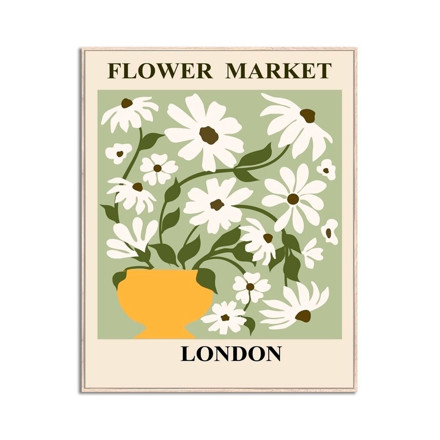 Imagen de CUADRO 40x50cm Marco FLOWER MARKET LONDRES