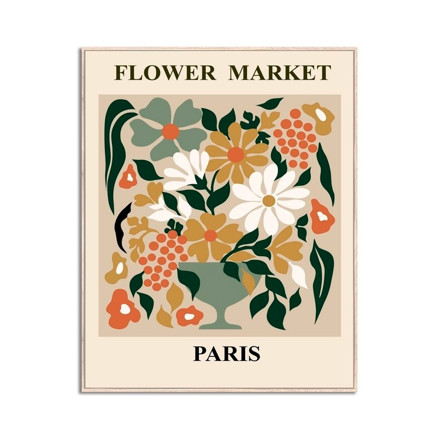 Imagen de CUADRO 40x50cm Marco FLOWER MARKET PARIS
