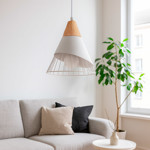 Imagen de Colgante 1 Luz E27 Miller Blanco Ø25x29cm H