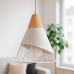 Imagen de Colgante 1 Luz E27 Miller Blanco Ø25x29cm H