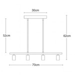 Imagen de COLGANTE de Techo Lineal 4 Luc E27 Negro/Dorado