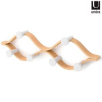 Imagen de PERCHERO de Pared 6 Ganchos Curvo Blanco y Mad Natural 51cm