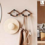 Imagen de PERCHERO de Pared 6 Ganchos Curvo Negro y Tabaco 51cm