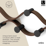 Imagen de PERCHERO de Pared 6 Ganchos Curvo Negro y Tabaco 51cm