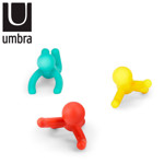 Imagen de GANCHOS x 3 Buddy Multi-Colores UMBRA 7.6x16.5x7.6cm / Soporta 2.3kg c/u