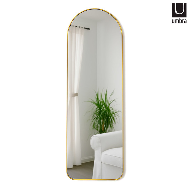 Imagen de ESPEJO De Pie Dorado Hubba UMBRA 51x157cm