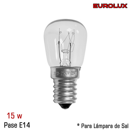 Imagen de LAMPARA E14 15w Incandescente p/Lampara de Sal