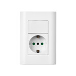 Imagen de CONJUNTO Interruptor Bipolar y Toma Schucko Blanco