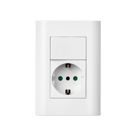 Imagen de Interruptor Bipolar + Toma Schucko Blanco