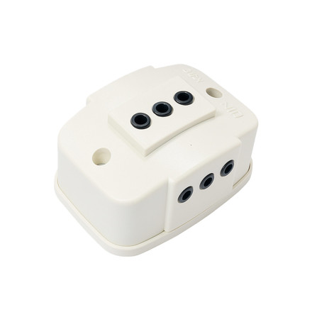 Imagen de TOMA Ext.Triple Polarizada Modular Blanco