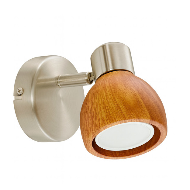 Imagen de Spot RONI 1 Luz GU10 Acero/Mad Ø9,5cm