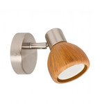 Imagen de Spot RONI 1 Luz GU10 Acero/Mad Ø9,5cm