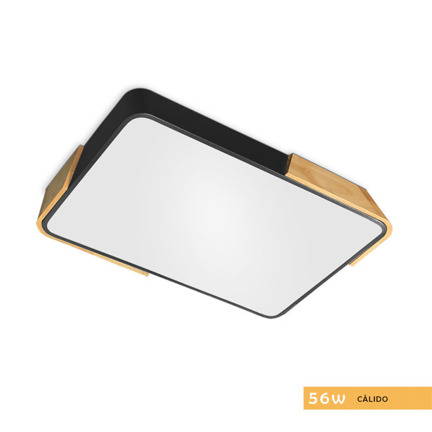 Imagen de PANEL LED 56W Calido Negro-Madera 65x43cm