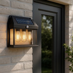 Imagen de FAROL 3 Luc Pared Solar c/Sensor Negro 24*17*6cm