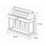 Imagen de FAROL 3 Luc Pared Solar c/Sensor Negro 24*17*6cm