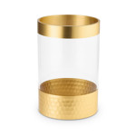 Imagen de FLORERO Vidrio Recto c/Dorado Ø15x25cm h