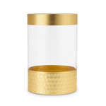 Imagen de FLORERO Vidrio Recto c/Dorado Ø15x25cm h